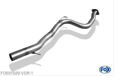 FO031020-VER, Ford Focus II ST 2.5l 166kW, Voordemper vervangende buis 63,5mm Buisdiameter Geheel RVS, Zonder goedkeuring