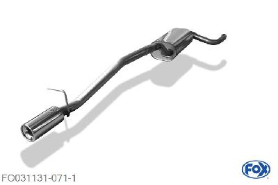 FO031131-071, Ford Focus II Tunier 1.4l 59kW 1.6l 74/85kW 1.8l 92kW 2.0l 107kW, Einddemper met eindstuk 1x90mm  Type 13 50mm Buisdiameter Geheel RVS, Absortie demper, mooie diepe sound, Met E-keur