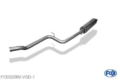 FO032060-VSD, Ford Focus III Tunier Ecoboost 1.5l 134kW 1.6l 134kW, Voordemper 55mm Buisdiameter Geheel RVS, Absortie demper, mooie diepe sound, Met E-keur