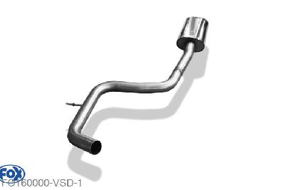 FO160000-VSD, Ford S-Max - 2,5l 2.5l 162kW, Voordemper - front silencer 63,5mm Buisdiameter Geheel RVS, Absortie demper, mooie diepe sound, ECE-certification
