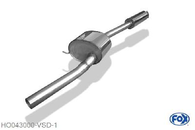 HO043000-VSD, Honda Accord VII Typ CL7 2.0l 114kW (CL7), Voordemper 2-teilig 63,5mm Buisdiameter Geheel RVS, Absortie demper, mooie diepe sound, Met E-keur
