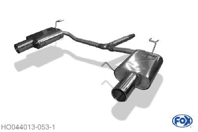 HO044013-053, Honda Accord VIII CU1 Limousine & Tourer 2.0l 115kW (CU1), Einddemper rechts/links - 1x100mm  Type 12 rechts/links 63,5mm/ 50mm Buisdiameter Geheel RVS, Absortie demper, mooie diepe sound, Met E-keur