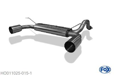 HO011025-015, Honda Civic IV EG 2/3/4/6 EK1/3/4, Einddemper met uitgang rechts/links  - 1x114mm  Type 10 rechts/links Geheel RVS, Absortie demper, mooie diepe sound, Met E-keur