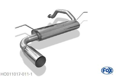 HO011017-011, Honda Civic IV EG 2/3/4/6 EK1/3/4, Einddemper quer  - 1x90mm  Type 10 Geheel RVS, Absortie demper, mooie diepe sound