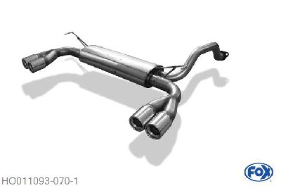 HO011093-070, Honda Civic IV Coupe - EJ2 1.5l 74kW (EJ2), Einddemper  uitgang rechts/links - 2x80mm  Type 13 rechts/links Geheel RVS, Absortie demper, mooie diepe sound, Met E-keur