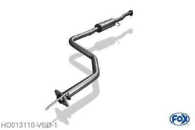 HO013110-VSD, Honda Civic VI Aerodeck MC2 1.8l 124kW, Voordemper 50mm Buisdiameter Geheel RVS, Absortie demper, mooie diepe sound, EG Gutachten (eintragungsfrei)