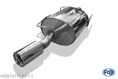 HO013111-071, Honda Civic VI Aerodeck MC2 1.8l 124kW, Einddemper met eindstuk 1x90mm  Type 13 55mm Buisdiameter Geheel RVS, Absortie demper, mooie diepe sound, EG Gutachten (eintragungsfrei)