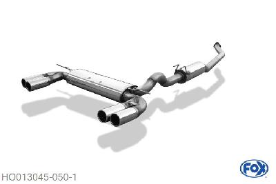 HO013045-050, Honda Civic VII Type R 2.0l 147kW (EP3), Einddemper met uitgang rechts/links  - 2x80mm  Type 12 rechts/links 70mm Buisdiameter Geheel RVS, Absortie demper, mooie diepe sound, Teilegutachten (eintragungspfl