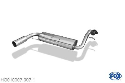 HO010007-007, Honda Civic III/ CRX II EC8/9 ED6/7/9 EE8/9, Einddemper quer - 1x76mm  Type 10 Geheel RVS, Absortie demper, mooie diepe sound, Met E-keur