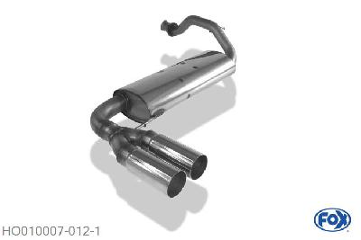 HO010007-012, Honda Civic III/ CRX II EC8/9 ED6/7/9 EE8/9, Einddemper quer - 2x90mm  Type 10 50mm Buisdiameter Geheel RVS, Absortie demper, mooie diepe sound, Met E-keur