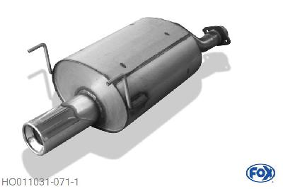 HO011031-071, Honda CRX III 1.6l 118kW (EG2) 1.6l 92kW (EH6), Einddemper met eindstuk 1x90mm  Type 13 55mm Buisdiameter Geheel RVS, Absortie demper, mooie diepe sound, Met E-keur