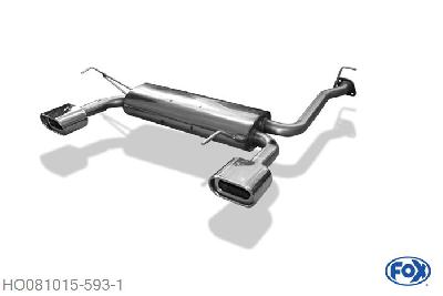HO081015-593, Honda Prelude IV BB2/3 2.0l 98kW 2.3l 118kW, Einddemper met uitgang rechts/links - 135x80mm  Type 53 rechts/links Geheel RVS, Absortie demper, mooie diepe sound, Met E-keur