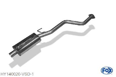 HY140020-VSD, Hyundai i30 Turbo - CW 1.6l 137kW, Voordemper 60,3mm Buisdiameter Geheel RVS, Absortie demper, mooie diepe sound, EG-Gutachten (eitragungsfrei)