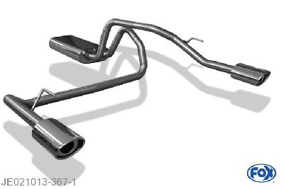 JE021013-367, Jeep Grand Cherokee Typ WJ/WG 4.0l 140kW 4.7l 162/164kW 2.7l TD 120kW 3.1l TD 103kW, Einddemper met uitgang rechts/links  - 115x85mm  Type 33 rechts/links Geheel RVS, Absortie demper, mooie diepe sound, Met E-keur