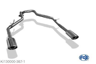 KI130000-367, Kia Sorento Typ JC 2.4l 102kW 3.5l 142kW 2.5l CRDi 103kW, Endrohrgeweih uitgang rechts/links  - 115x85mm  Type 33 rechts/links Geheel RVS, Met E-keur