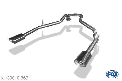 KI130010-367, Kia Sorento Typ JC Facelift 2.5l CRDi 120/125kW, Endrohrgeweih uitgang rechts/links - 115x85mm  Type 33 rechts/links Geheel RVS, Met E-keur