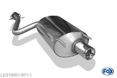 LE010001-071, Lexus IS200 - Bj. ab 99` 2.0l 114kW, Einddemper met eindstuk 1x90mm  Type 13 Geheel RVS, Absortie demper, mooie diepe sound, Met E-keur