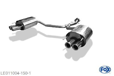 LE011004-150, Lexus IS 250 2.5l 153kW, Einddemper rechts/links - 2x80mm  Type 17 rechts/links 63,5mm auf 2x55mm Buisdiameter Geheel RVS, Absortie demper, mooie diepe sound, Met E-keur
