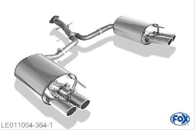 LE011004-364, Lexus IS 250 2.5l 153kW, Einddemper rechts/links - 2x88x74mm  Type 33 rechts/links 63mm auf 2x55mm Buisdiameter Geheel RVS, Absortie demper, mooie diepe sound, Met E-keur