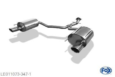 LE011073-347, Lexus IS 250 2.5l 153kW, Einddemper rechts/links enkele buis - 115x85mm  Type 32 rechts/links 63,5mm auf 2x55 Buisdiameter Geheel RVS, Absortie demper, mooie diepe sound, Met E-keur