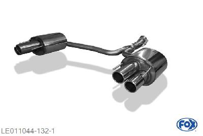 LE011044-132, Lexus IS F 5.0l 311kW, Einddemper rechts/links - 2x90mm  Type 16 rechts/links 63,5mm Buisdiameter Geheel RVS, Absortie demper, mooie diepe sound, Met E-keur