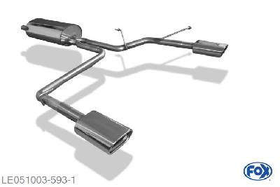 LE051003-593, Lexus RX 400H - HXU3 3.3l 155kW, Einddemper met uitgang rechts/links - 135x80mm  Type 53 rechts/links Geheel RVS, Absortie demper, mooie diepe sound, Met E-keur