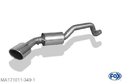 MA171011-349, Mazda 3 BL - Diesel 2.2l D 110/136kW, Einddemper met eindstuk 129x106mm  Type 32 63,5mm Buisdiameter Geheel RVS, Absortie demper, mooie diepe sound, Met E-keur