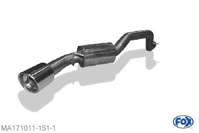 MA171011-151, Mazda 3 BL - Diesel 2.2l D 110/136kW, Einddemper met eindstuk 1x100mm  Type 17 63,5mm Buisdiameter Geheel RVS, Absortie demper, mooie diepe sound, Met E-keur