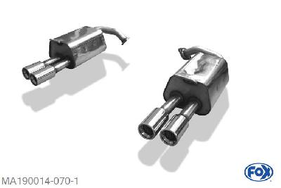 MA190014-070, Mazda 6 Facelift 2.0l 104kW, Einddemper met uitgang rechts/links - 2x80mm  Type 13 rechts/links 50mm Buisdiameter Geheel RVS, Absortie demper, mooie diepe sound, Teilegutachten (eintragungspflichtig)