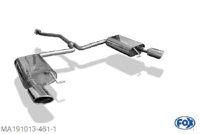 MA191013-461, Mazda 6 Typ GH Benzin 2.0l 108/114kW 2.5l 125kW, Einddemper rechts/links - 115x85mm  Type 38 rechts/links 55mm/ 2x50mm Buisdiameter Geheel RVS, Absortie demper, mooie diepe sound, Met E-keur