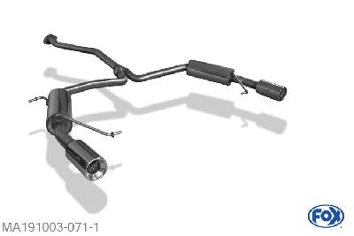 MA191003-071, Mazda 6 Typ GH Diesel 2.2l D 132kW, Einddemper rechts/links - 1x90mm  Type 13 rechts/links 55/ 2x50 Buisdiameter Geheel RVS, Absortie demper, mooie diepe sound, Met E-keur