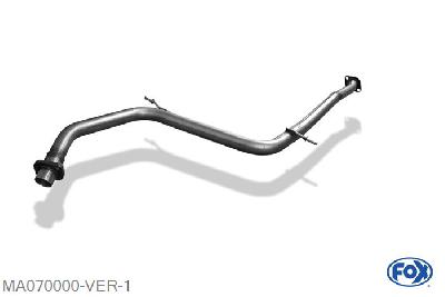 MA070000-VER, Mazda MX3 Typ EC 1.6l 79kW, Voordemper vervangende buis met Tulpe und flens 50mm Buisdiameter Geheel RVS, Zonder goedkeuring