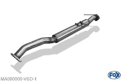 MA080000-VSD, Mazda MX5 Typ NA 1.5l 66kW 1.6l 85kW 1.8l 96kW, Voordemper Geheel RVS, Absortie demper, mooie diepe sound, Teilegutachten (eintragungspflichtig)