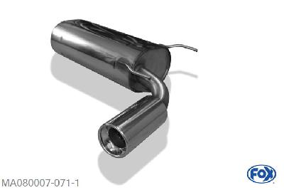 MA080007-071, Mazda MX5 Typ NA 1.5l 66kW 1.6l 85kW 1.8l 96kW, Einddemper met eindstuk 1x90mm  Type 13 Geheel RVS, Absortie demper, mooie diepe sound, Teilegutachten (eintragungspflichtig)