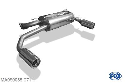 MA080055-071, Mazda MX5 Typ NA 1.5l 66kW 1.6l 85kW 1.8l 96kW, Einddemper met uitgang rechts/links - 1x90mm  Type 13 rechts/links Geheel RVS, Absortie demper, mooie diepe sound, Teilegutachten (eintragungspflichtig)