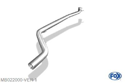 MB022000-VER, Mercedes A-Klasse W176 1.6l 90/115kW 2.0l 135/155/160kW, Voordemper vervangende buis 63,5mm Buisdiameter Geheel RVS, Zonder goedkeuring