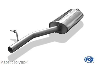 MB031010-VSD, Mercedes C-Klasse Sportcoupe CL203 1.8l 105kW 2.0l 95/120kW 2.3l 145kW, Voordemper 55mm Buisdiameter Geheel RVS, Absortie demper, mooie diepe sound, Met E-keur