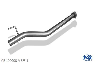 MB120000-VER, Mercedes CLK Typ 208 2.3l K 142/145kW, Voordemper vervangende buis 55mm Buisdiameter Geheel RVS, ohne