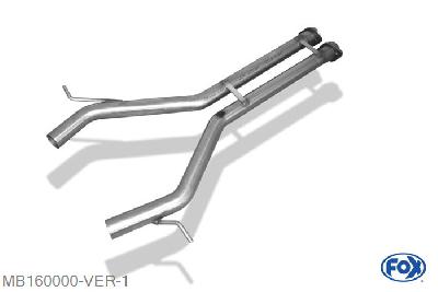MB160000-VER, Mercedes CLS Typ C219 3.5l 200kW 3.0l CDI 165kW, Voordemper vervangende buis rechts/links 55mm Buisdiameter Geheel RVS, Zonder goedkeuring
