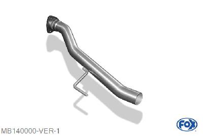 MB140000-VER, Mercedes SLK Typ 170 2.0l 100kW 2.0l K 120kW 2.3l K 145kW, Voordemper vervangende buis voor originele Einddemper 55mm Buisdiameter Geheel RVS, Zonder goedkeuring