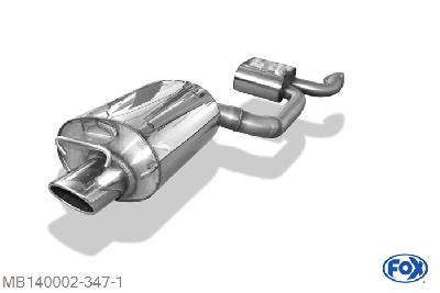 MB140002-347, Mercedes SLK Typ 170 2.0l 100kW 2.0l K 141kW 2.3l K 142/145kW, half systeem vanaf Kat - 115x85mm  Type 32 63,5mm Buisdiameter Geheel RVS, Met E-keur