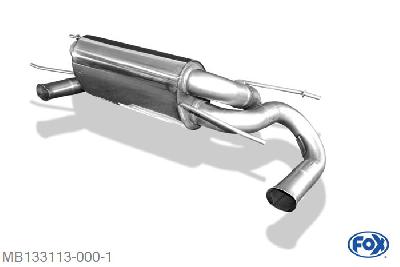 MB133113-000, Mercedes SLS - C197 6.2l 420kW, Einddemper met uitgang rechts/links O70mm - Endrohre nicht sichtbar 70mm Buisdiameter Geheel RVS, Absortie demper, mooie diepe sound, Zonder goedkeuring