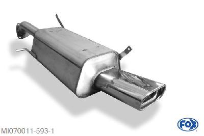 MI070011-593, Mitsubishi Carisma Typ DAO 1.9l D 75kW, Einddemper met eindstuk 135x80mm  Type 53 Geheel RVS, Absortie demper, mooie diepe sound, Met E-keur