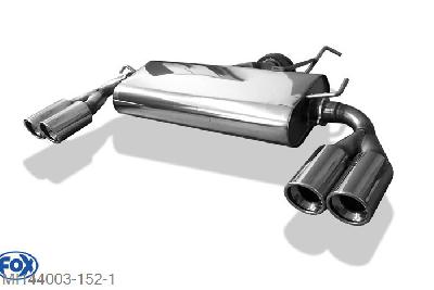 MI144003-152, Mitsubishi Lancer CYO - Stufenheck/ Sportback 1.5l 80kW 1.6l 86kW 1.8l 105kW, Einddemper met uitgang rechts/links - 2x90mm  Type 17 rechts/links 63,5mm Buisdiameter Geheel RVS, Absortie demper, mooie diepe sound, Met E-keur