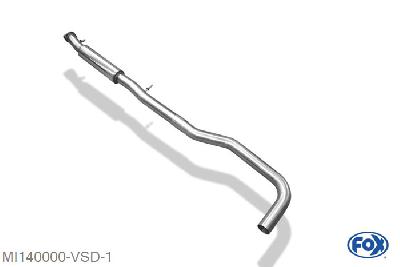 MI140000-VSD, Mitsubishi Lancer Evolution VI 2.0l 206kW, Voordemper O70mm 70mm Buisdiameter Geheel RVS, Absortie demper, mooie diepe sound, Teilegutachten (eintragungspflichtig)