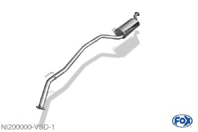 NI200000-VSD, Nissan Murano Z50 3.5l 172kW, Voordemper Geheel RVS, Absortie demper, mooie diepe sound, Met E-keur