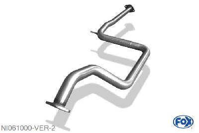 NI061000-VER, Nissan Primera P11 1.6l 66/73/78kW 1.8l 84kW 2.0l 85/96/103/110kW 2.0l TD 66kW, Voordemper vervangende buis Geheel RVS, Zonder goedkeuring