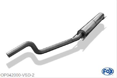 OP042000-VSD, Opel Astra H/ Astra H GTC 1.4l 66kW 1.6l 77kW 1.8l 92kW, Voordemper Benzine modellen 55mm Buisdiameter Geheel RVS, Absortie demper, mooie diepe sound, Met E-keur
