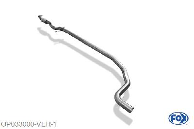 OP033000-VER, Opel Corsa D 1.0l 44kW 1.2l 51/59/63kW 1.4l 64/66/74kW, Voordemper vervangende buis 50mm Buisdiameter Geheel RVS, ohne