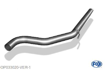 OP033020-VER, Opel Corsa D OPC - 141kW 1.6l 141kW, Voordemper vervangende buis O63,5mm 63,5mm Buisdiameter Geheel RVS, Zonder goedkeuring